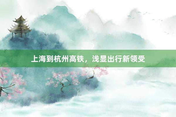 上海到杭州高铁,浅显出行新领受